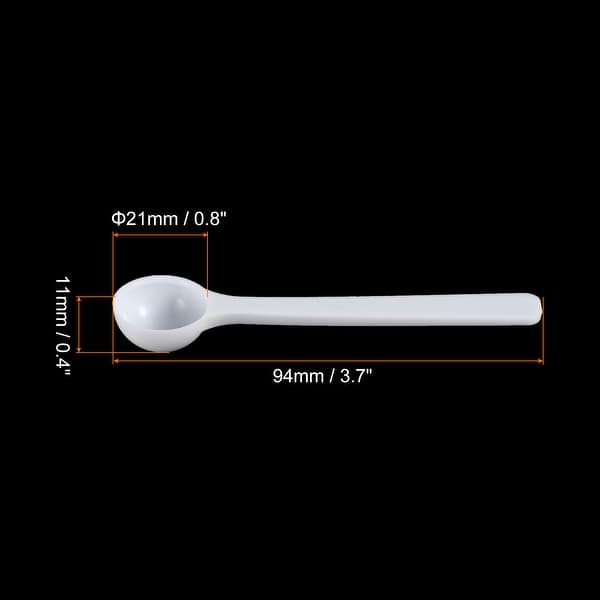 3.7" x 0.8" 1g Long Handle Plastic Measuring Spoons, 20Pcs Round Bottom